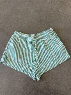 Striped Green Women's Drawstring Shorts